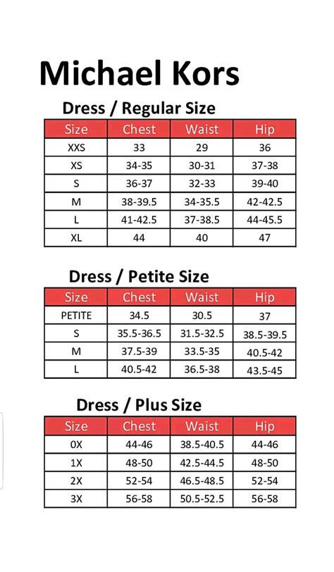 michael kors dress sizing|michael kors size chart women's.